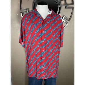Walt Disney World Parks NEW BUTTON SHIRT Size Small NWT Disney Script Logo Rayon